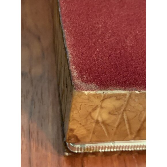 Vintage Italian Marble Tortoiseshell Look Hinged Box Silver-Tone Trim Jewelry Tr - Picture 13 of 16